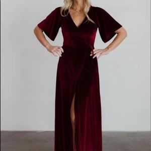 Baltic Born- Meghan velvet wrap maxi dress